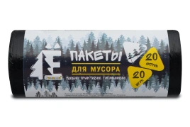 Мешки для мусора ПН 20л ЕЛР-202060 (44*45,8*6мкн)Ромашка(20шт/рул 60рул/кор) черные